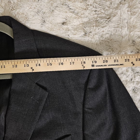 New Wool Single Breasted Men's Sport Coat Jacket Blazer Stafford 43 L Charcoal - Picture 6 of 11